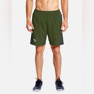 Baleaf Men's 7" Running Shorts with Liner in Army Green Size Medium
